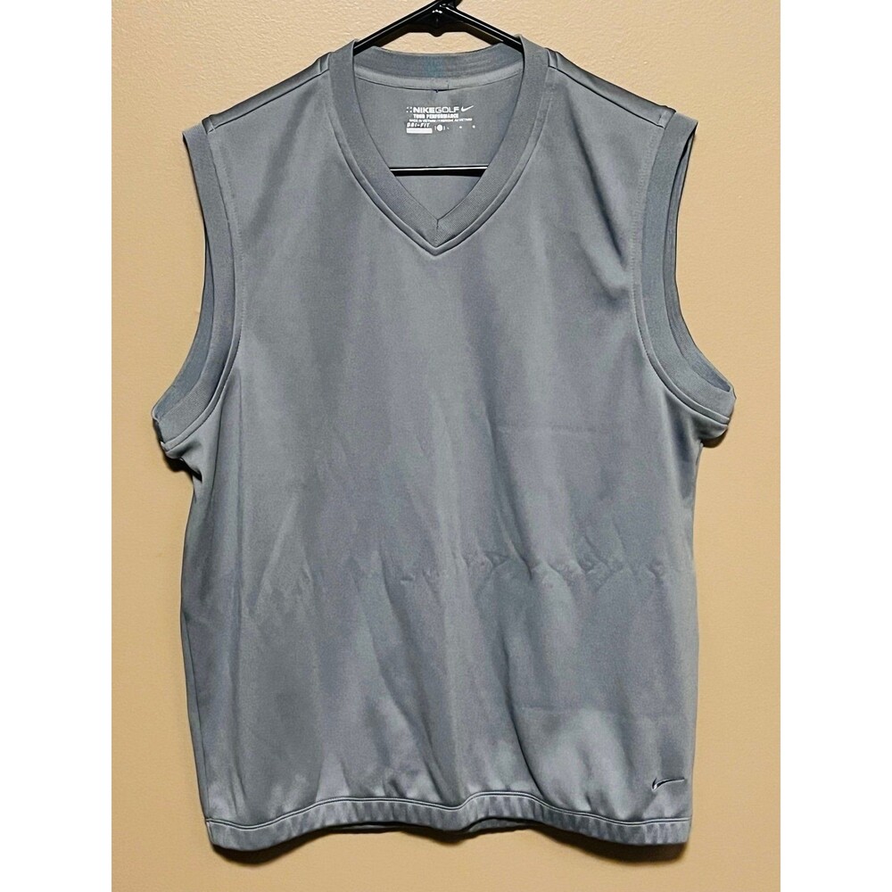 Nike Golf Dri Fit Tour Performance Grey Charcoal Vest Size Large L